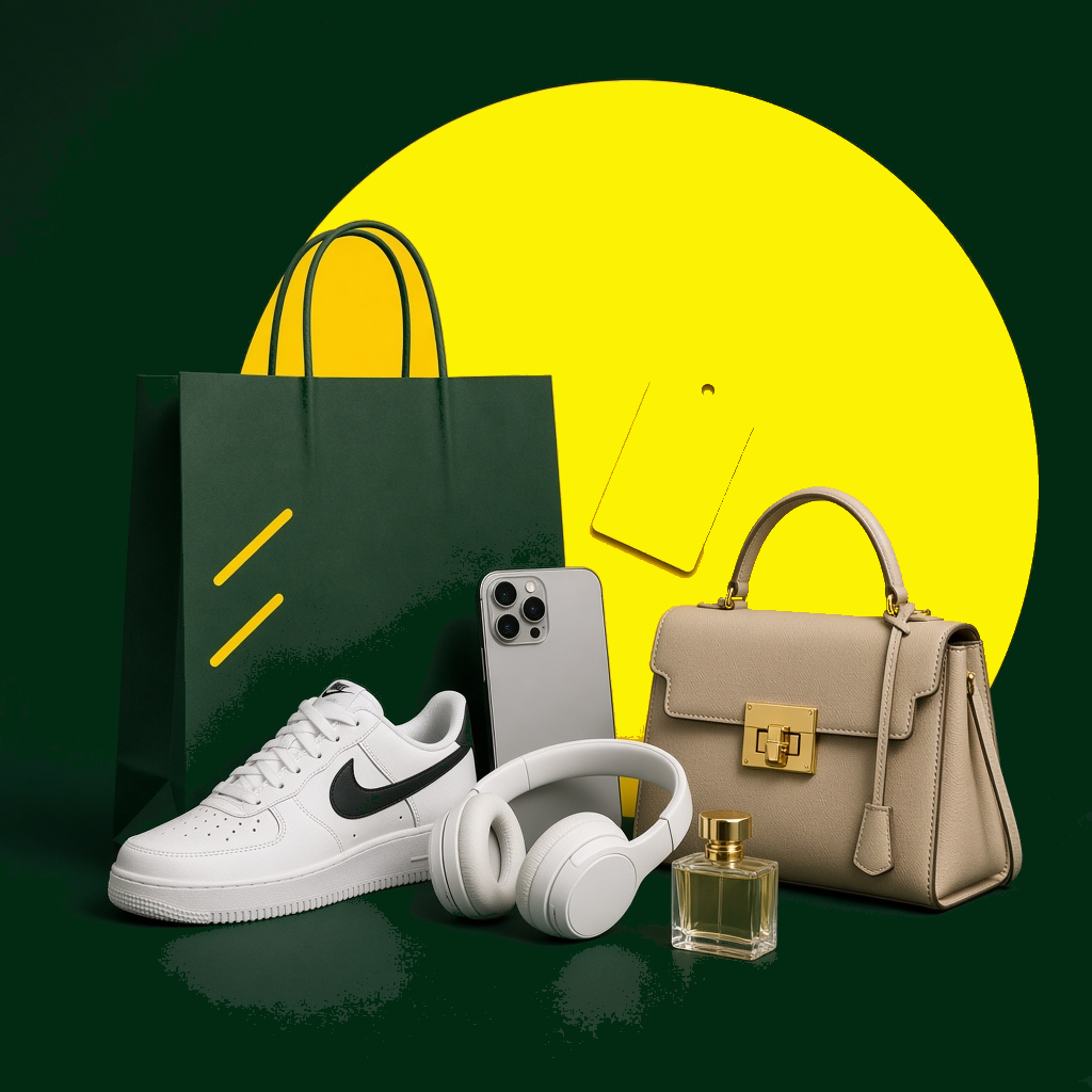 Shopping bag, trainers, headphones, phone, handbag and perfume with savings up to 70% off